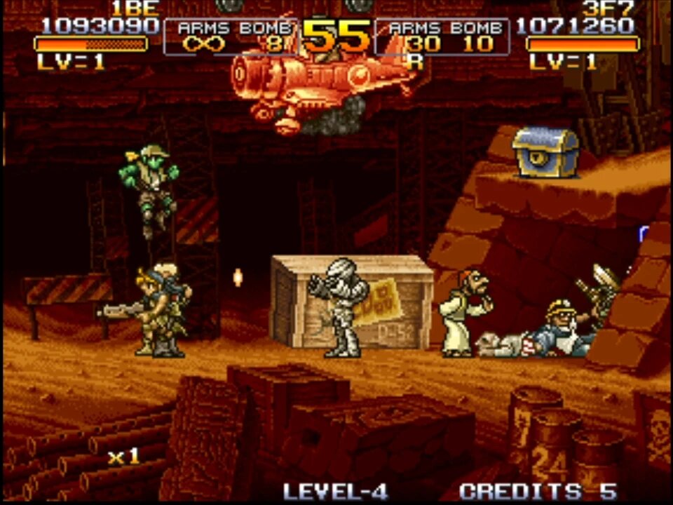 Metal Slug X Legendary Edition Hack (Neogeo, arcade), Gameplay, Fio and Eri, メタルスラッグ