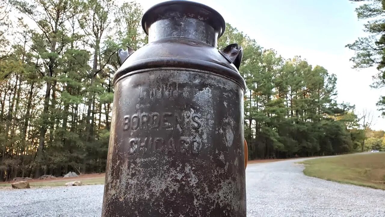 DIY Antique Rustic Milk Can Front Porch Game Table