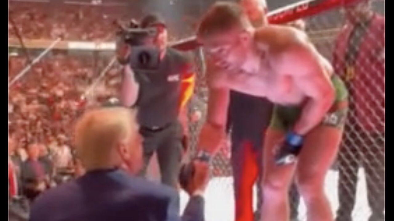 UFC Fighter Jumps Cage After Win to Pay Respect to Trump