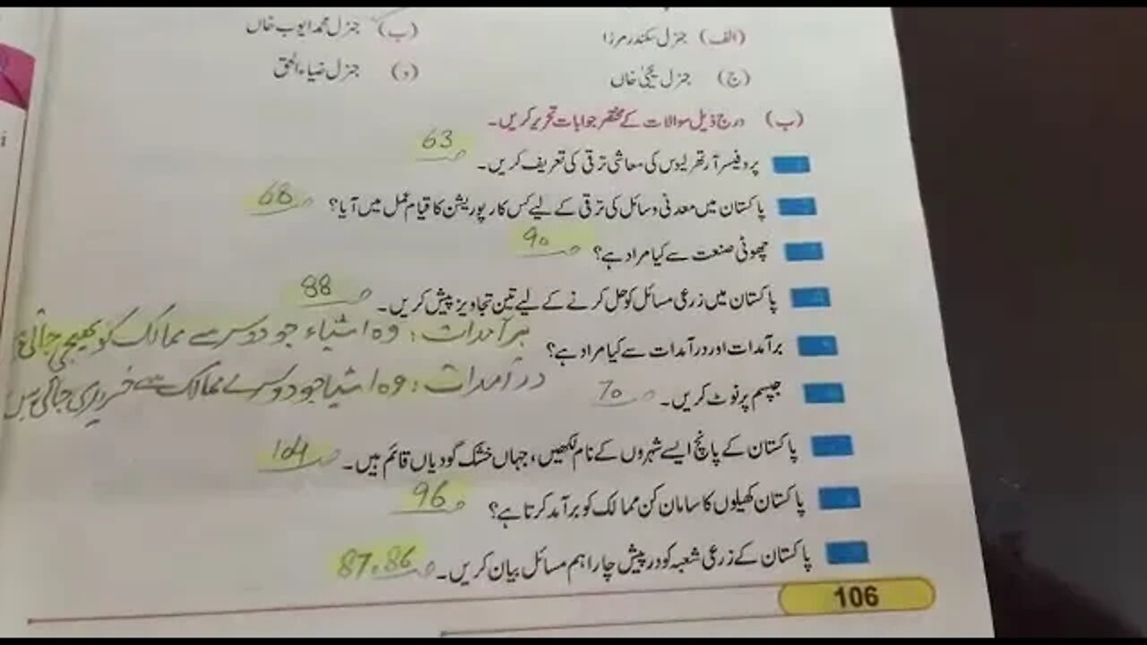 10th Pak Studies Ch 8 Short Questions
