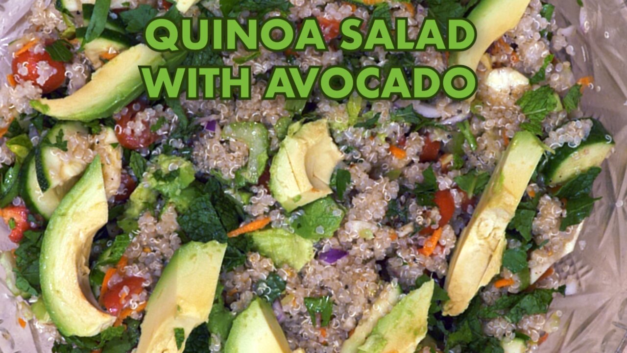 Quinoa Salad with Homemade Vinaigrette Dressing and Avocado. UPDATED.