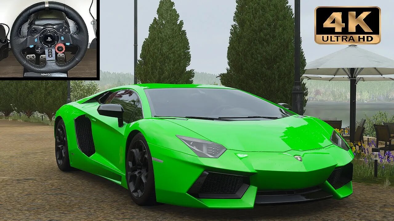 LAMBORGHINI AVENTADOR on COUNTRY ROADS | Forza Horizon | Logitech G29 Gameplay "4K"