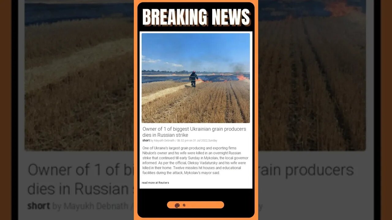 Latest Reports: Owner of 1 of biggest Ukrainian grain producers dies in Russian strike #shorts #news