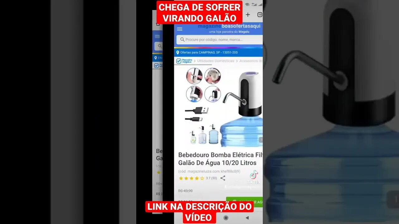 Bebedouro Bomba Elétrica Filtro Galão De Água 10/20 Litros