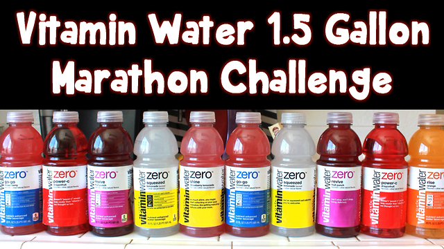 Marathon Challenge: 200 ounces of Vitamin Water (1.5 gallons)