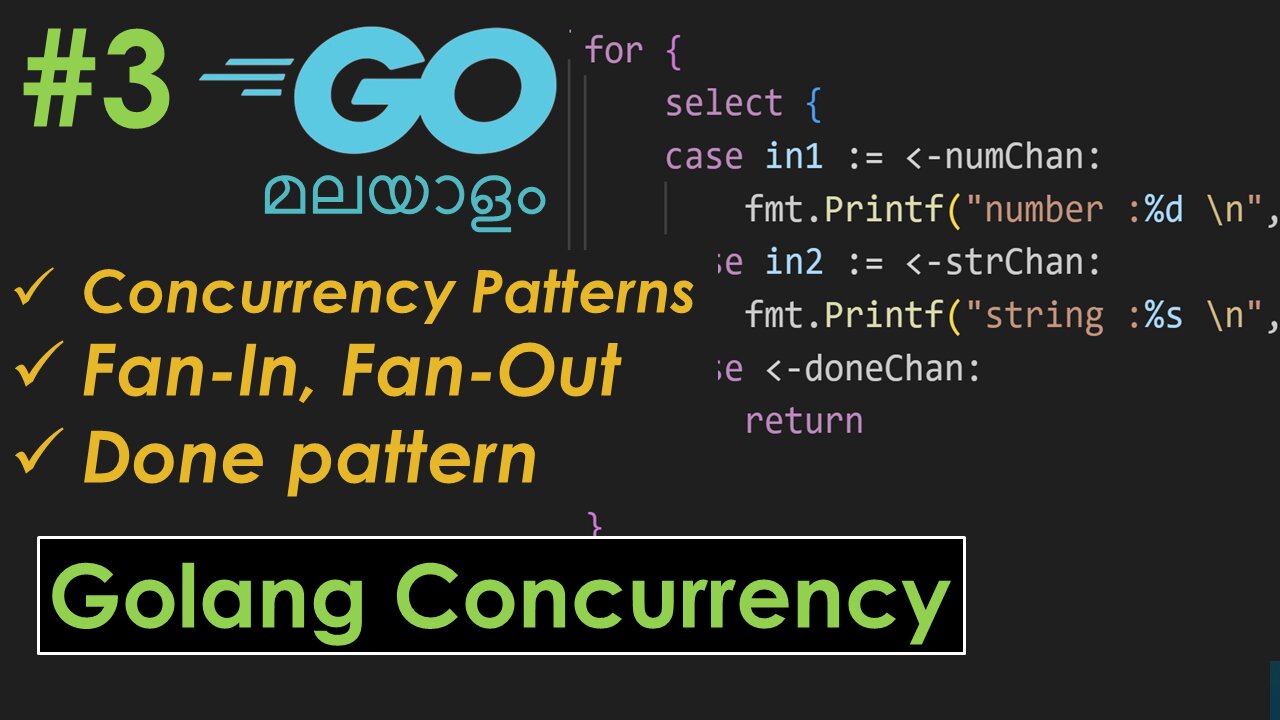 Golang Concurrency Tutorial Part 3 | Channel Patterns | Malayalam