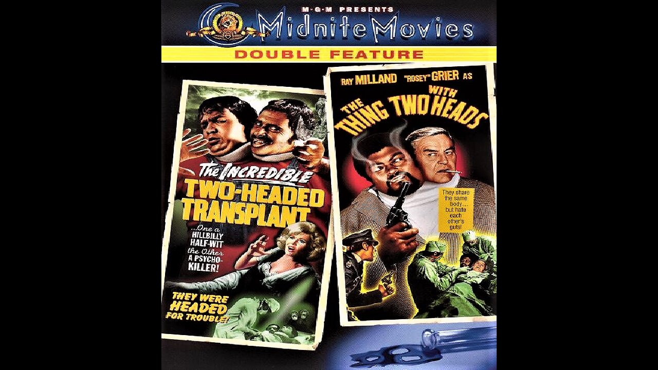THE INCREDIBLE 2-HEADED TRANSPLANT 1971 & THE THING WITH TWO HEADS 1972 Bizarre Sci-Fi DOUBLE FEATURE
