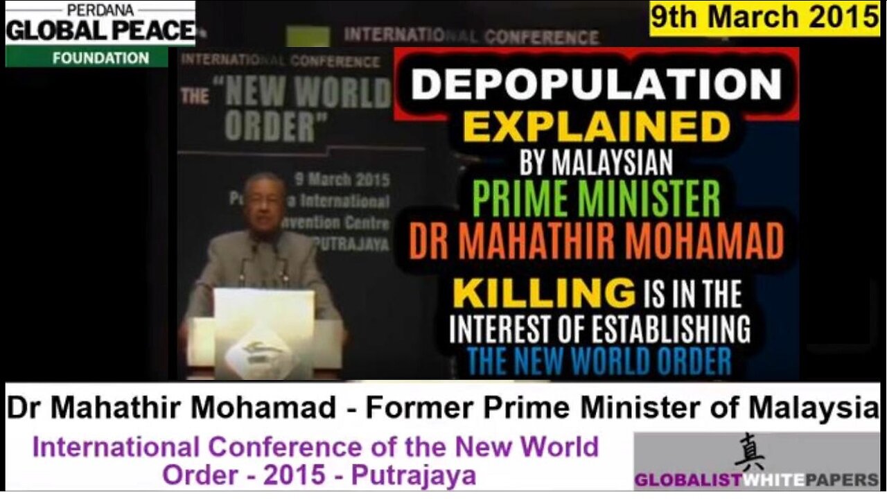 ‘The New World Order, Recipe for War or Peace,’ Former Prime Minister Mahathir Mohamad Explains: 3.9.2015