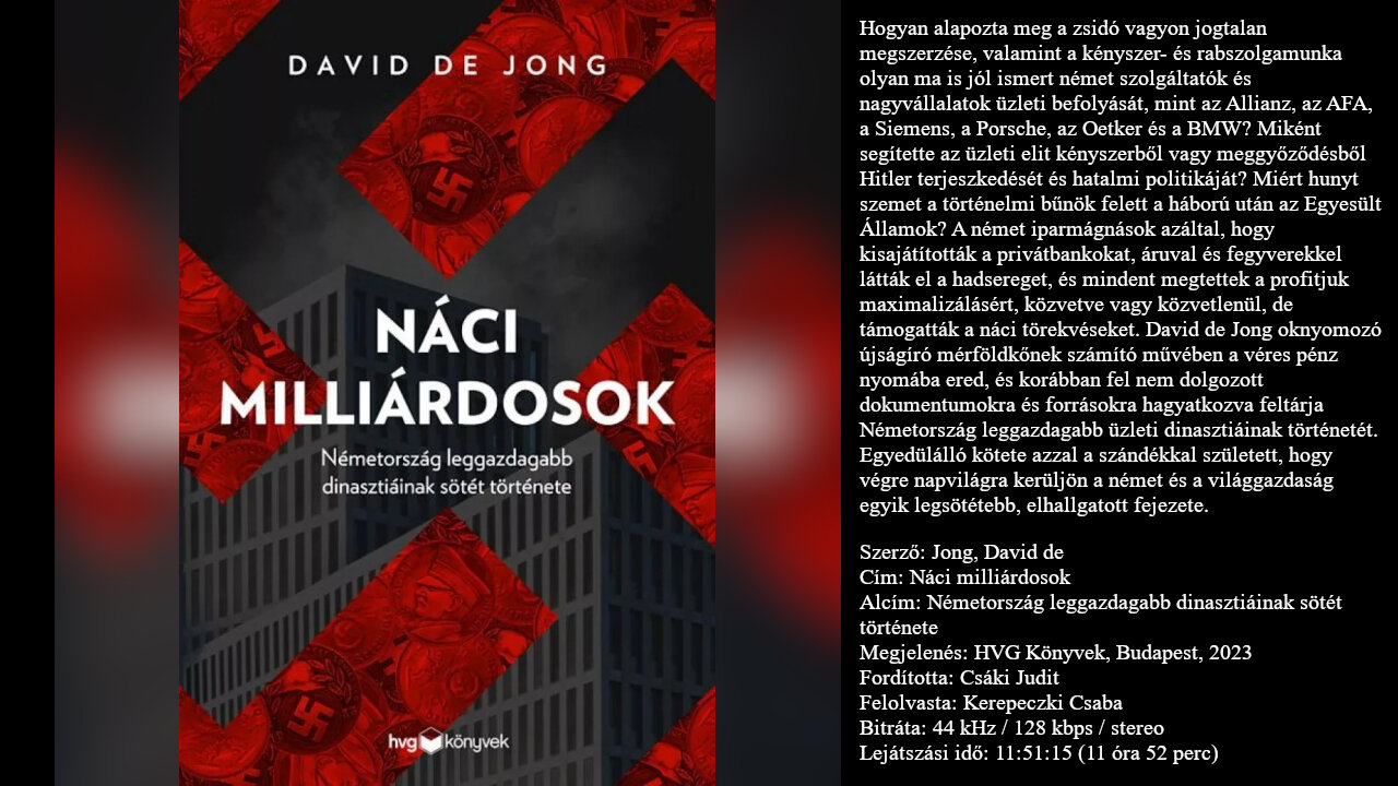 Jong, David de: Náci milliárdosok. (Németország leggazdagabb dinasztiái). HVG, Bp., 2023