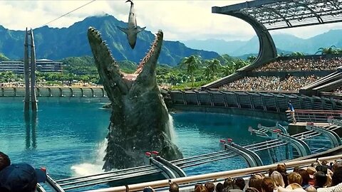 Mosasaurus Feeding Show Scene - Jurassic World (2015) Movie Clip HD