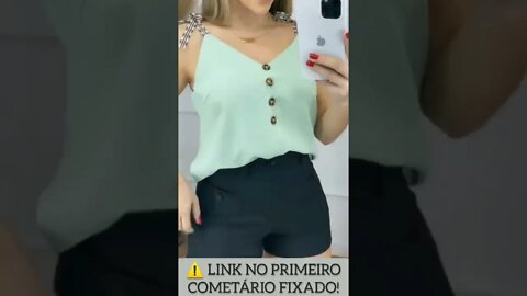 Blusa com Detalhe na Alça e com Botões/@shopee