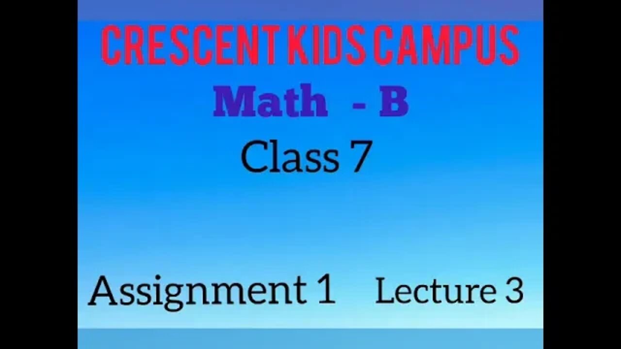 Maths Class 7th V 1
