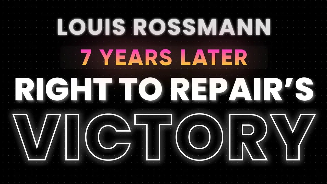 Right to Repair bill PASSES - 7 years of work FINALLY GOT SOMEWHERE!