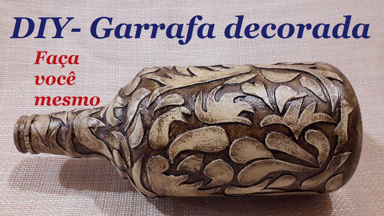 DIY - GARRAFA DECORADA COM MASSA DE BISCUIT @lucibuzo ​