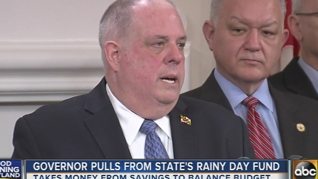 Gov. Larry Hogan pulls from state's Rainy Day Fund to balance budget