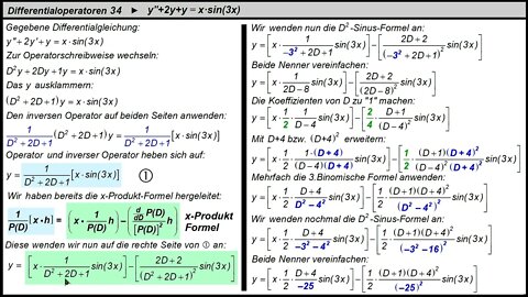 Differentialoperatoren 34 ► Inhomogene Differentialgleichung lösen mit der x-Produkt-Formel