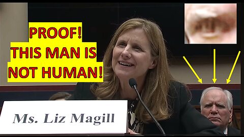 Shapeshifter/Demon mind controlling UPenn President Magill in a 5 hour long hearing!