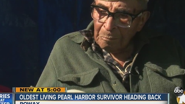 Oldest living Pearl Harbor survivor heading back