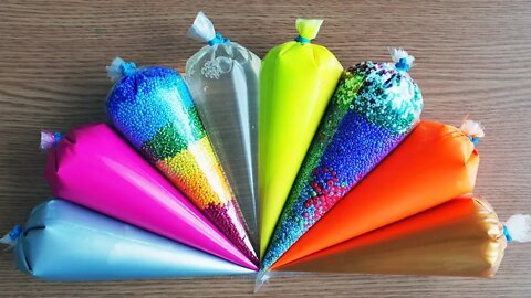 Making Crunchy Slime with Piping Bags #84