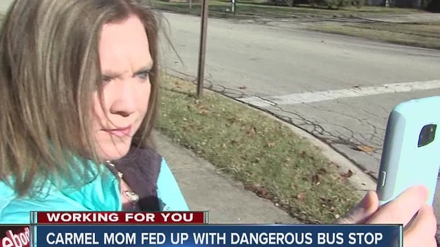 Carmel mom fed up with dangerous bus stop records drivers