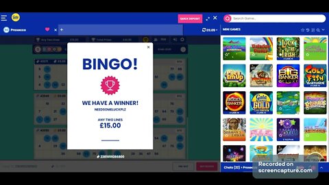 12. free bingo tickets every 30 min. Have chance win Real money