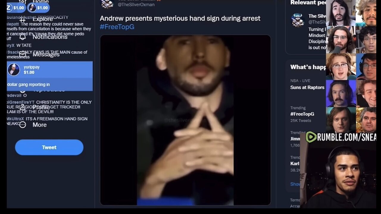 SNEAKO Talks About Andrew Tate Hand Sign During Arrest