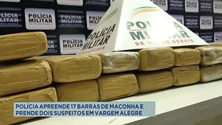 Polícia apreende 17 barras de maconha e prende dois suspeitos em Vargem Alegre