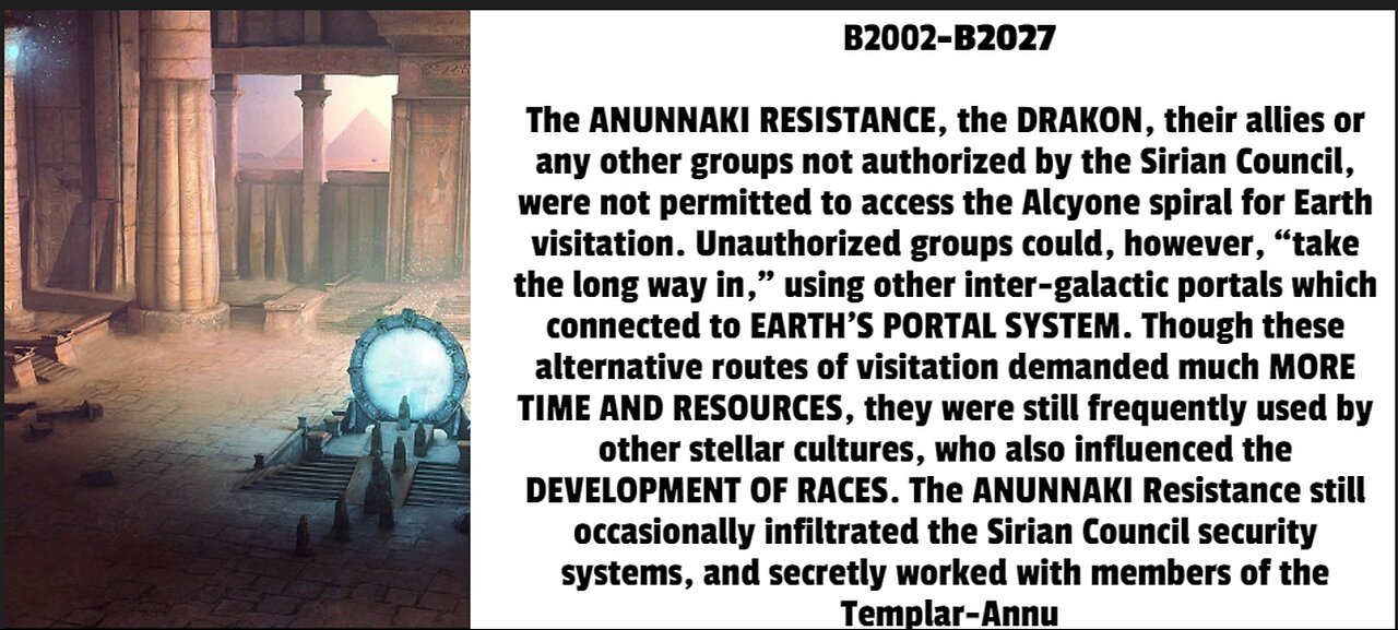 The ANUNNAKI RESISTANCE, the DRAKON, their allies or any other groups not authorized by the Sirian C