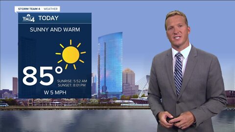 80s return on Wednesday with sunshine throughout the day