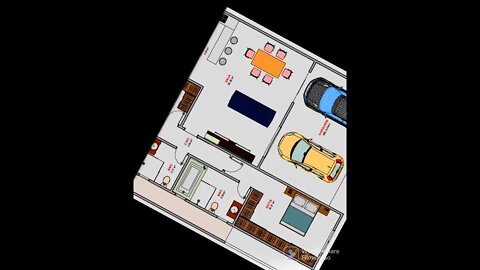 planta de casa com garagem para 2 carros