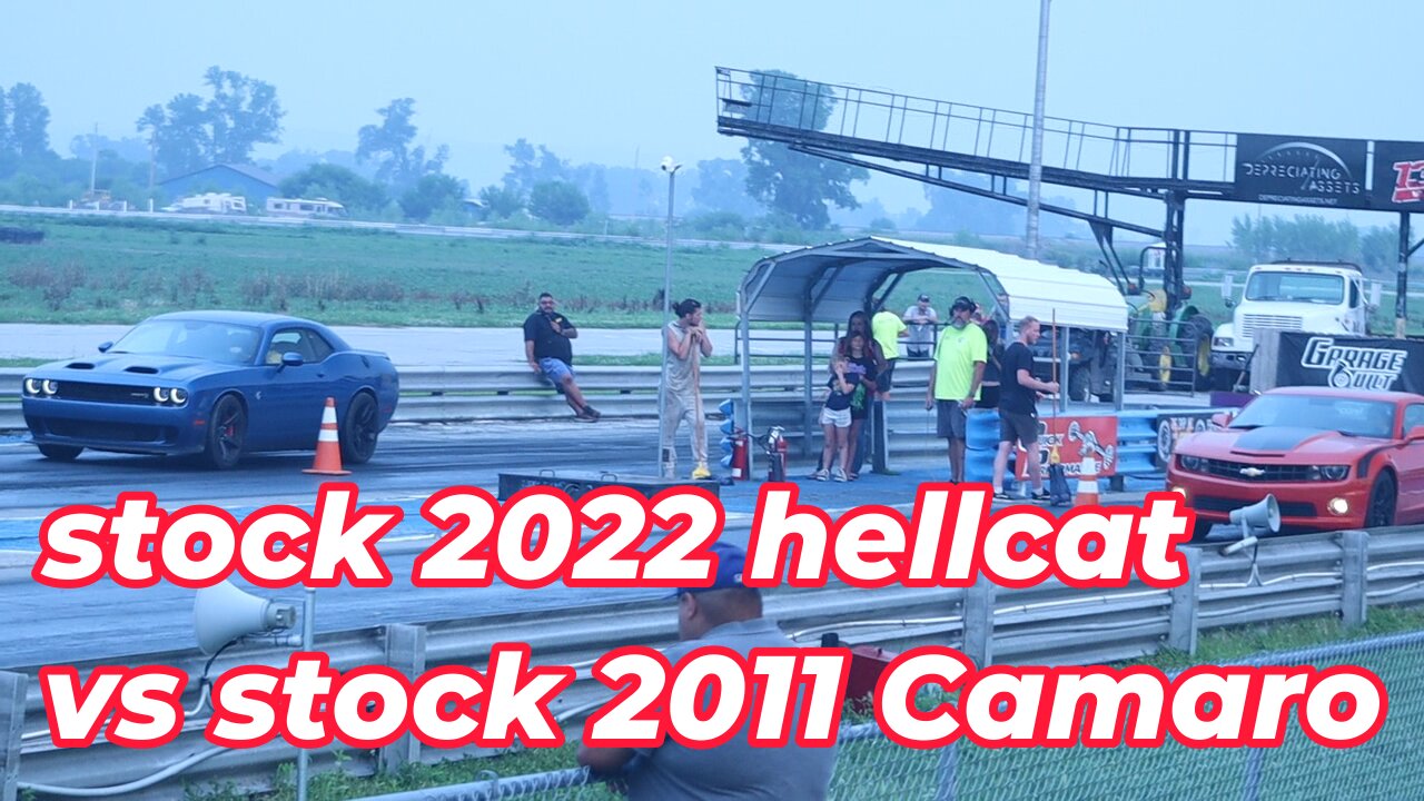 stock 2022 hellcat vs stock 2011 Camaro ss