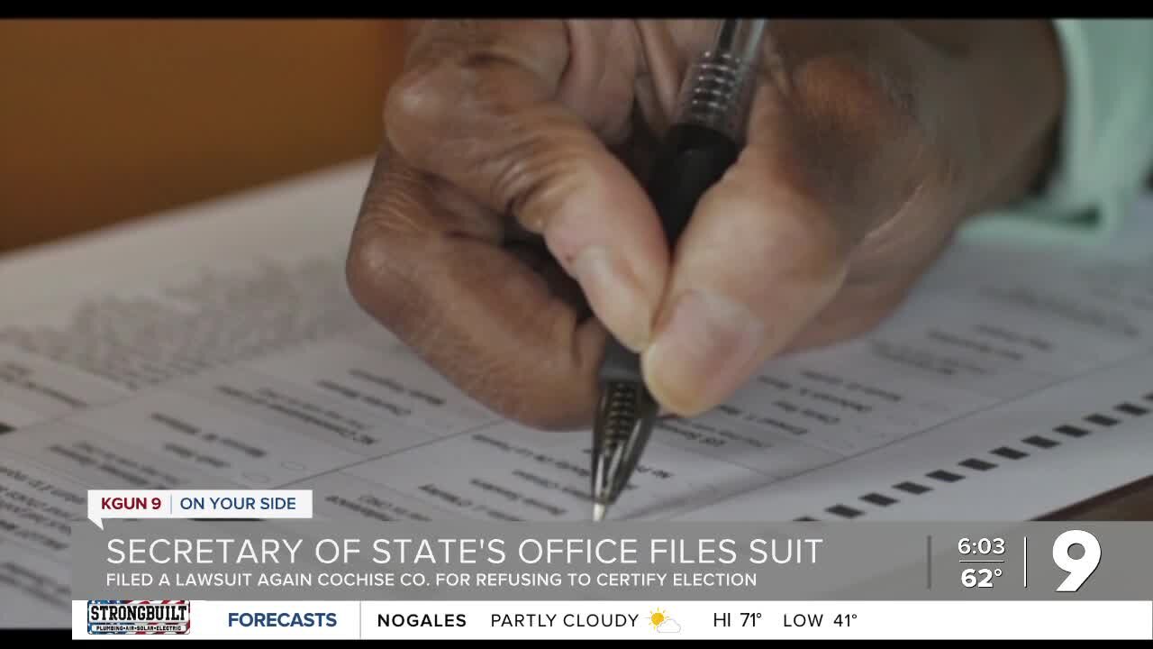 Secretary of State's office file lawsuit after Board of Supervisors delay certification