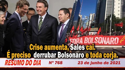 Crise aumenta, Sales cai. É preciso derrubar Bolsonaro e toda corja - Resumo do Dia Nº 768 - 23/6/21