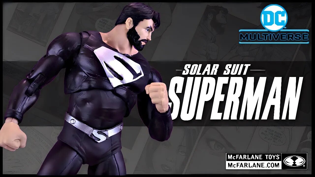 McFarlane Toys DC Multiverse Solar Suit Black and Silver Superman Figure @The Review Spot