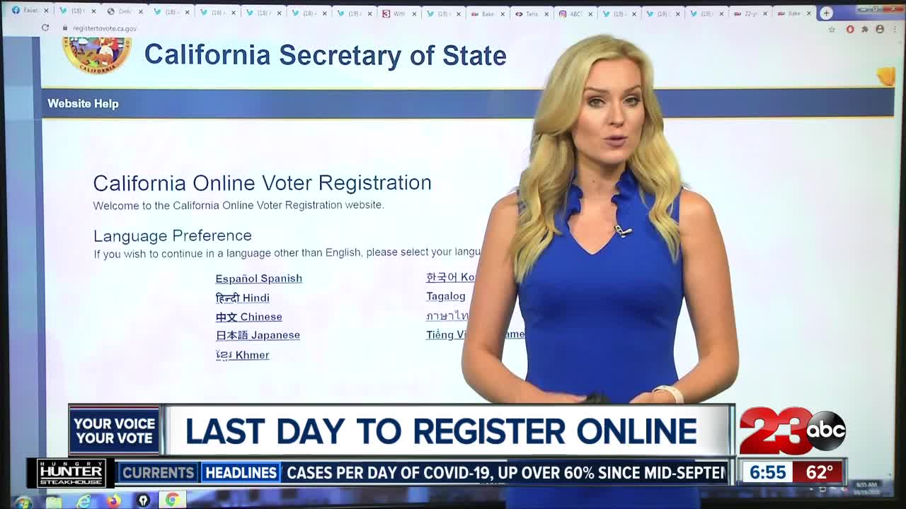 Last day to register online to vote in California