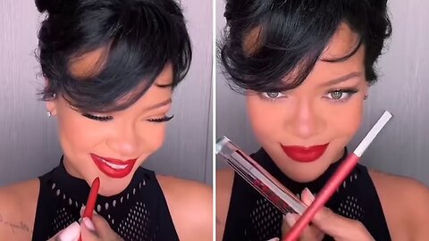 Rihanna’s Sultry Look in Fenty Beauty’s Red Lipstick