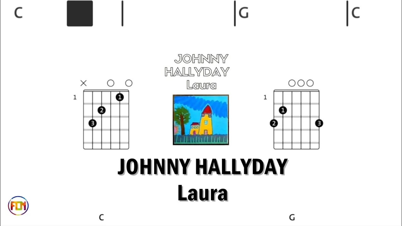 JOHNNY HALLYDAY Laura - (Chords & Lyrics like a Karaoke) HD