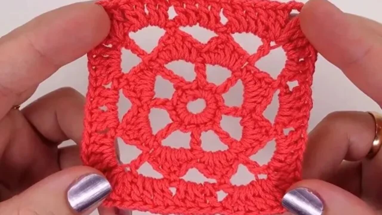 How to crochet flower in square simple tutorial for beginners by marifu6a