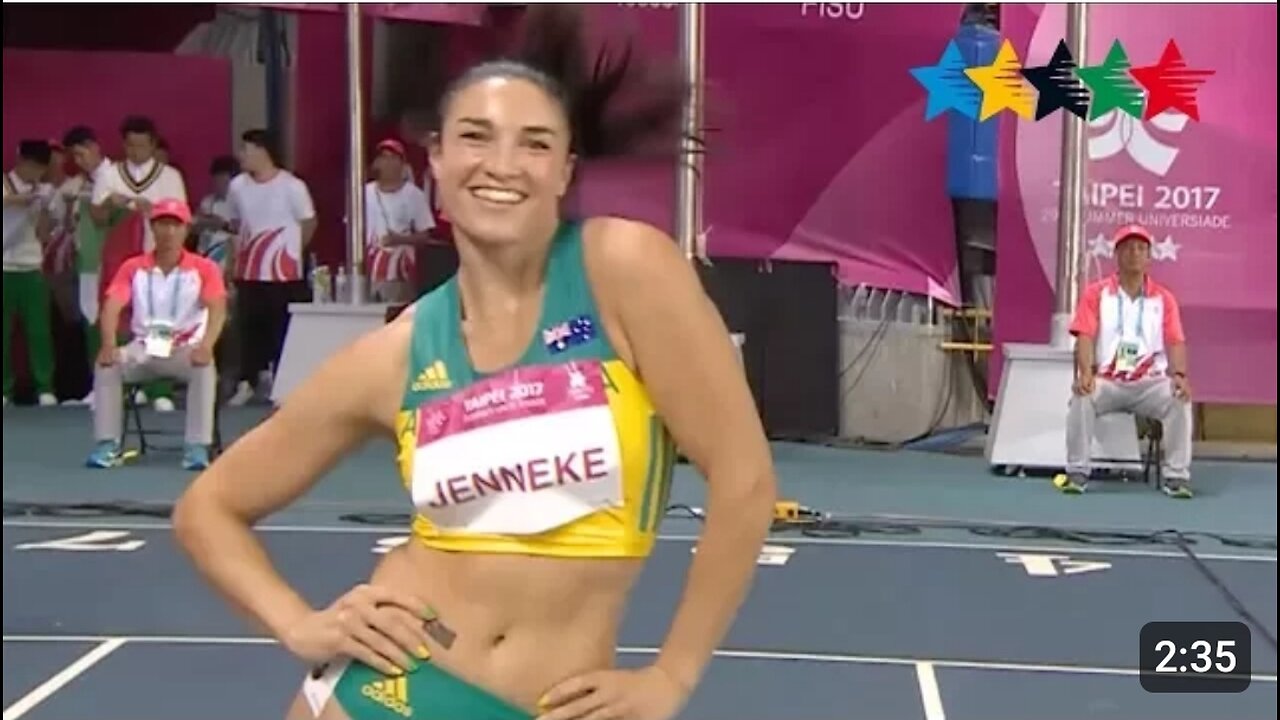 Michelle Jenneke brings her warm up dance back- 29th Summer Universiade 2017, Taipei, Chinese Taipei
