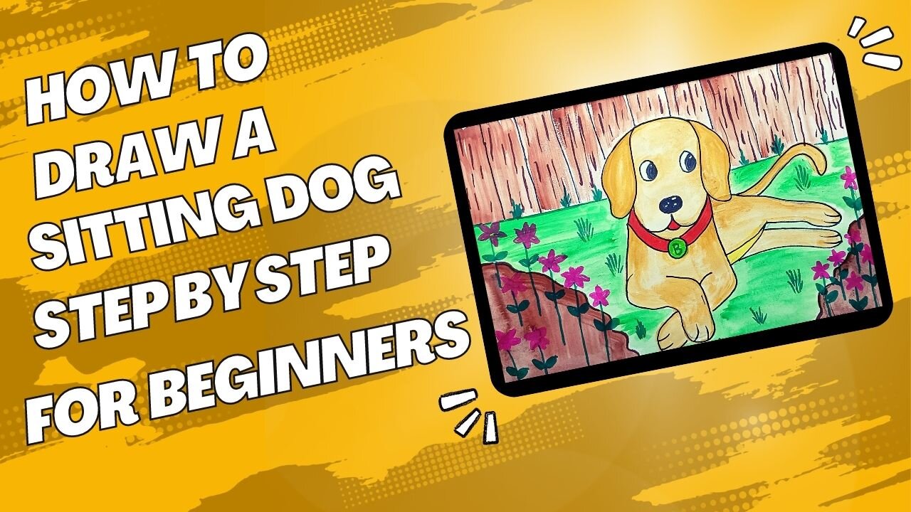 How To Draw A Dog Sitting Down | Sitting Dog Drawing | Sitting Dog Step by Step for Beginners Easy