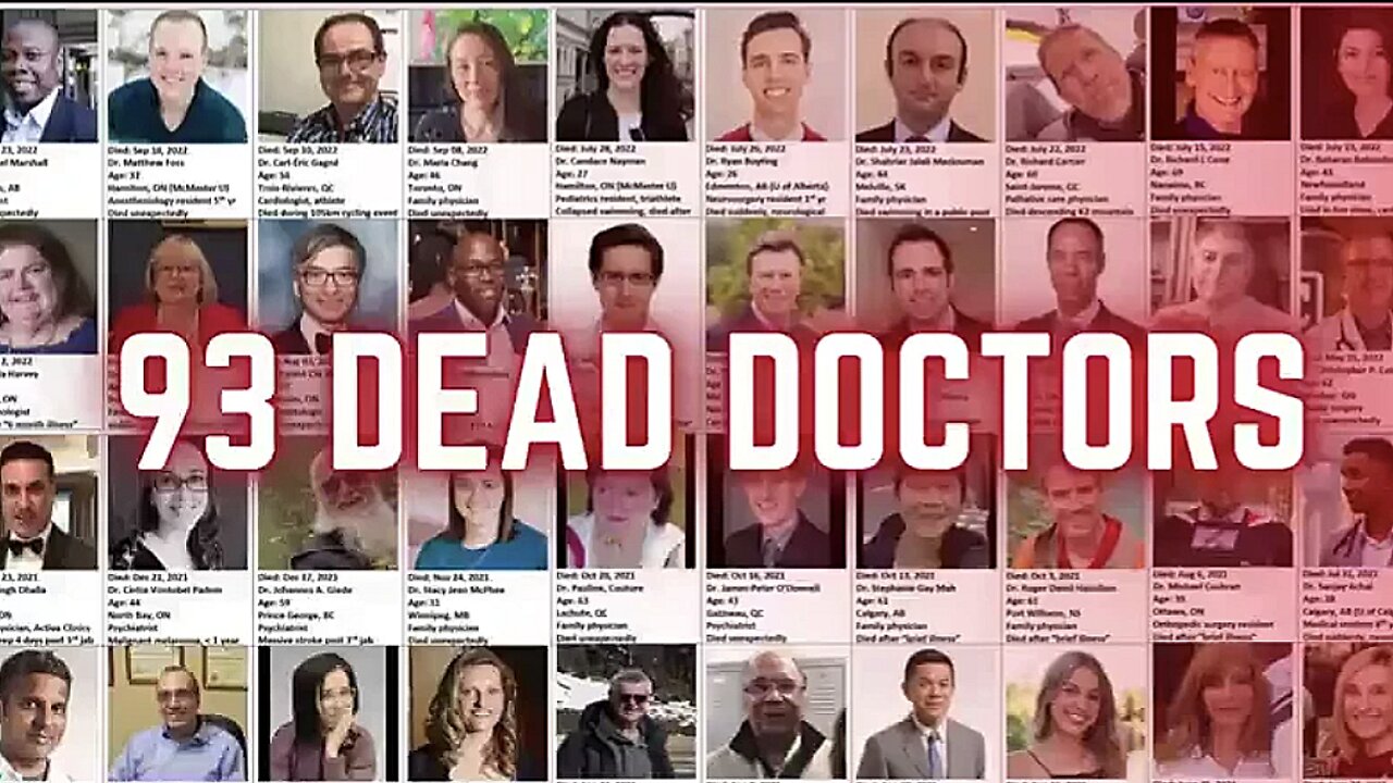 1900 DEAD DOCTORS & COUNTING "YOUNGER DOCTORS ARE DYING AT 8 TIMES THE NORMAL DEATH RATE