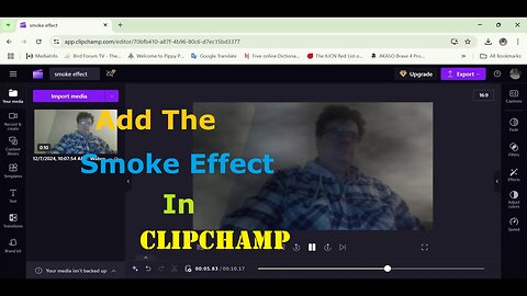 Add The Smoke Effect In Clipchamp