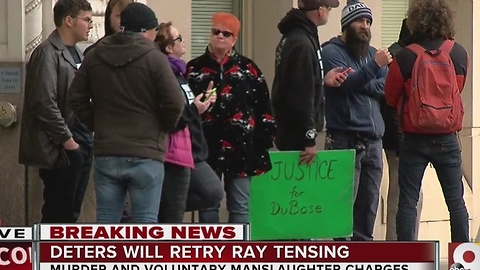 Was there public reaction to the decision to retry Ray Tensing?