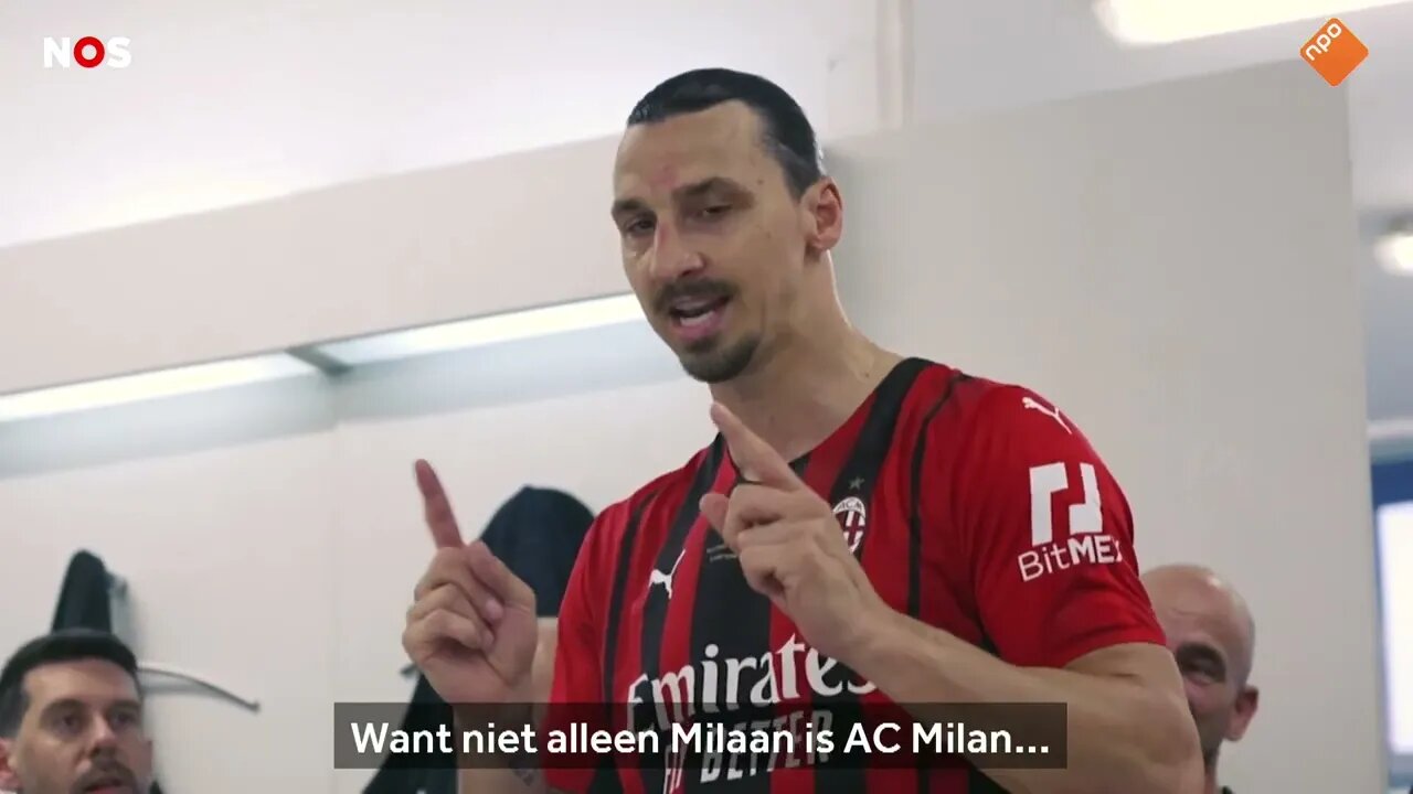 Zlatan preekt na behalen titel AC Milan en gooit tafel omver.