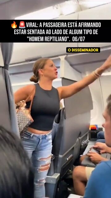Mulher afirma estar sentada ao lado de um reptiliano?