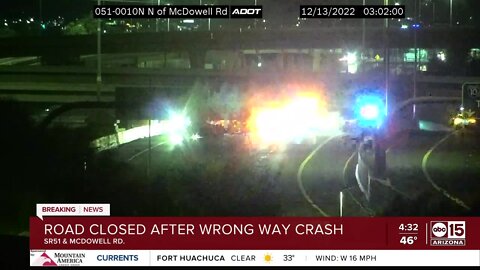 Wrong-way driver involved in crash on SR-51 near McDowell Road