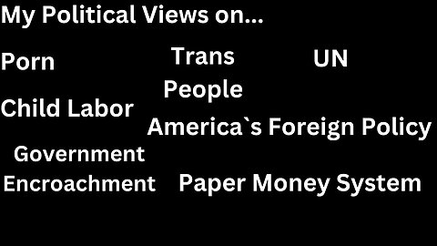 My Political Views on...