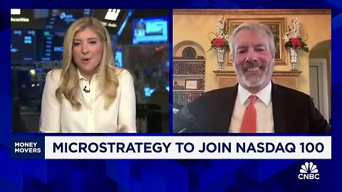 A Smiling Michael Saylor announces MicroStrategy to join NASDAQ 100 ₿🪙