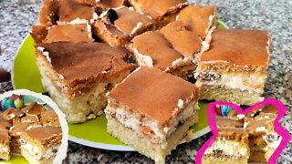 Refreshing and Delicious Sweet Cheese and Dried Fruits Sponge Cake | Food Series