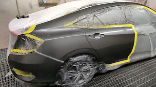 Modern Steel Metallic Honda Civic Spray Painting